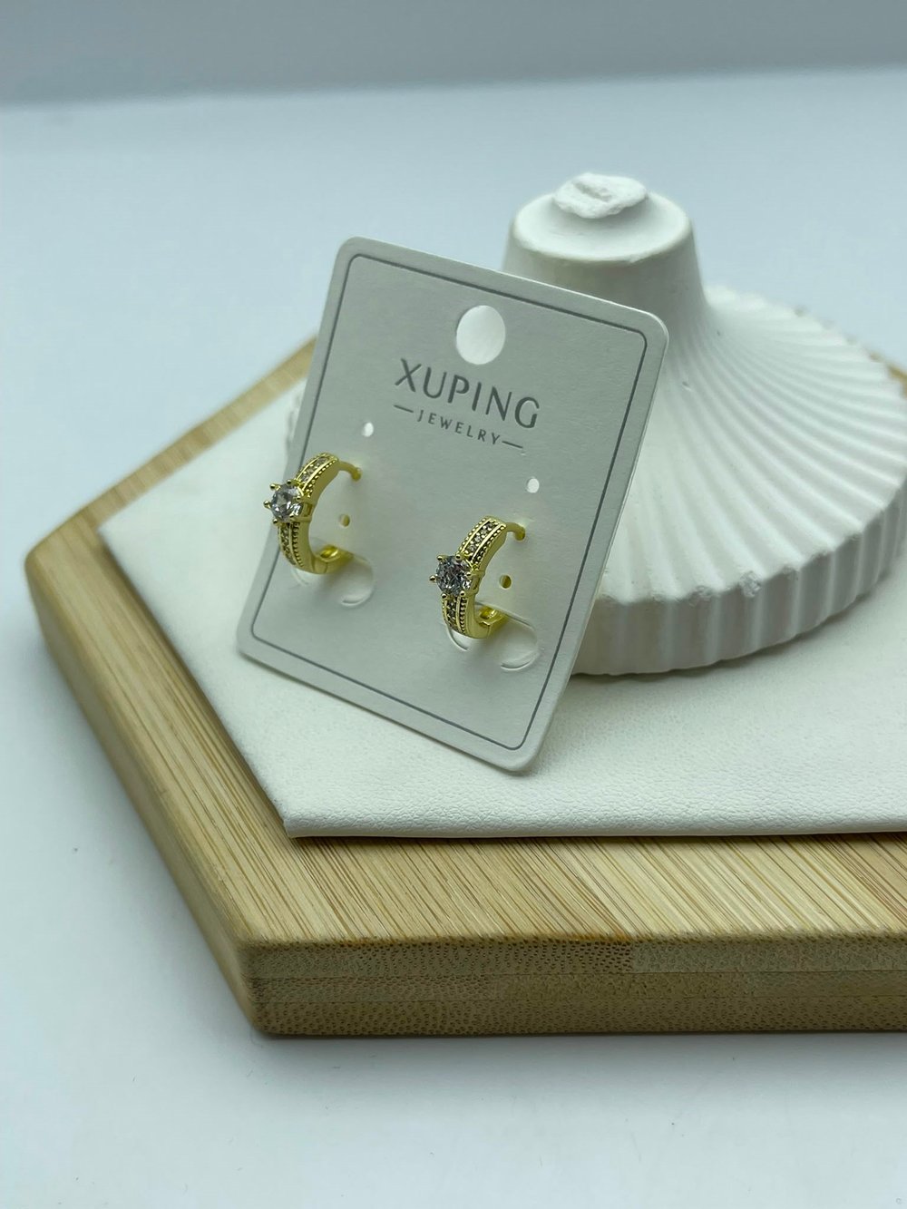ince tek taşlı xuping halka gold küpe 26xpkp155