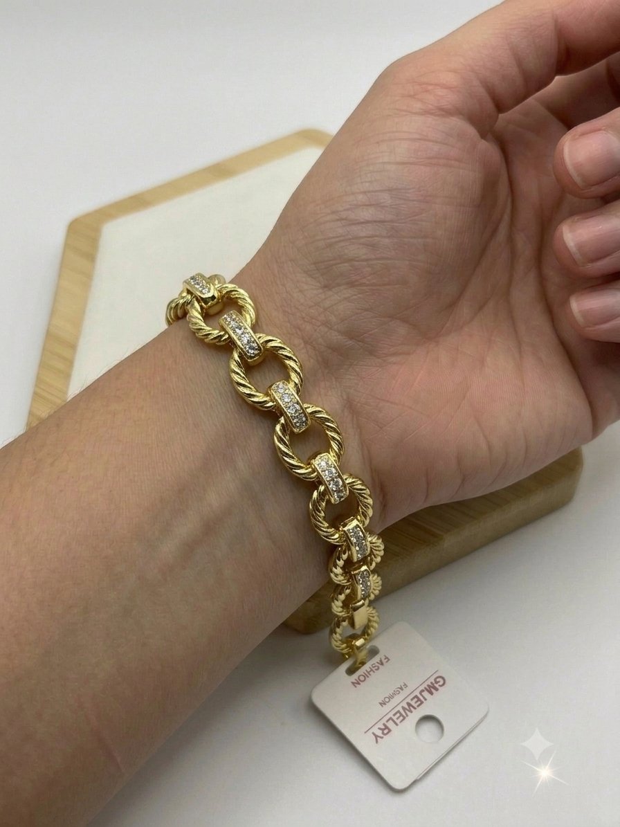 Oval Link Gold Bileklikk - 26cmblk30