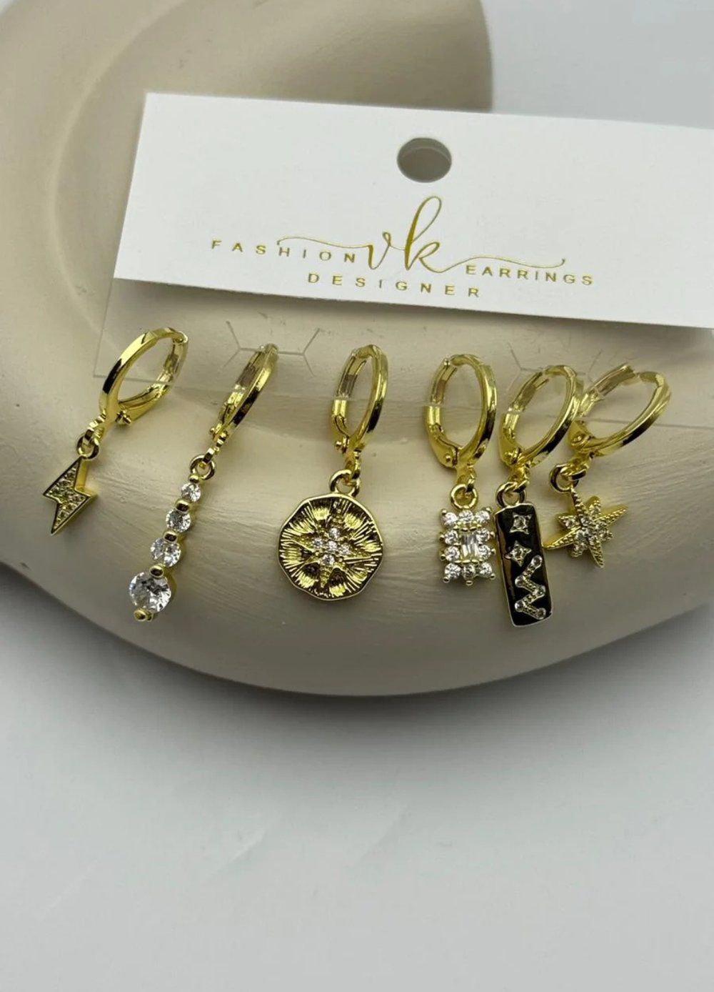 Vip 6'lı Gold Küpe - 25-vip158