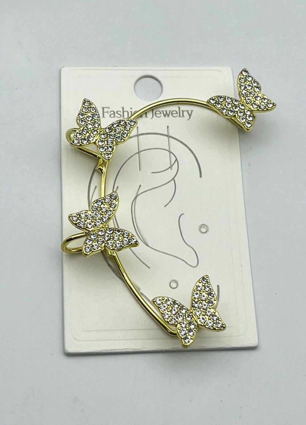 Vip Gold Taşlı Yonca Earcuff Küpe - 26ear25