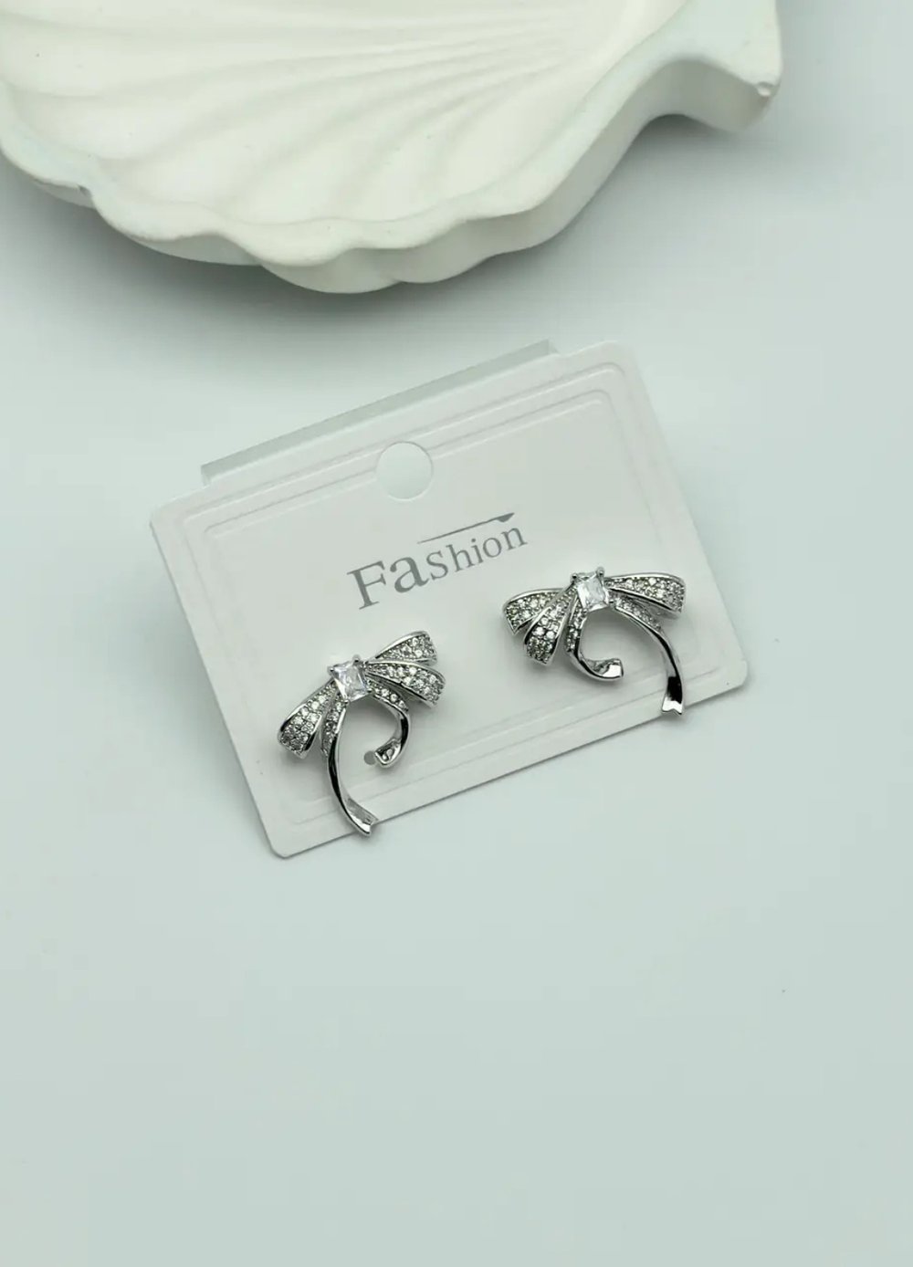 Vip Silver Taşlı Fiyonk Küpe - 25-vip95