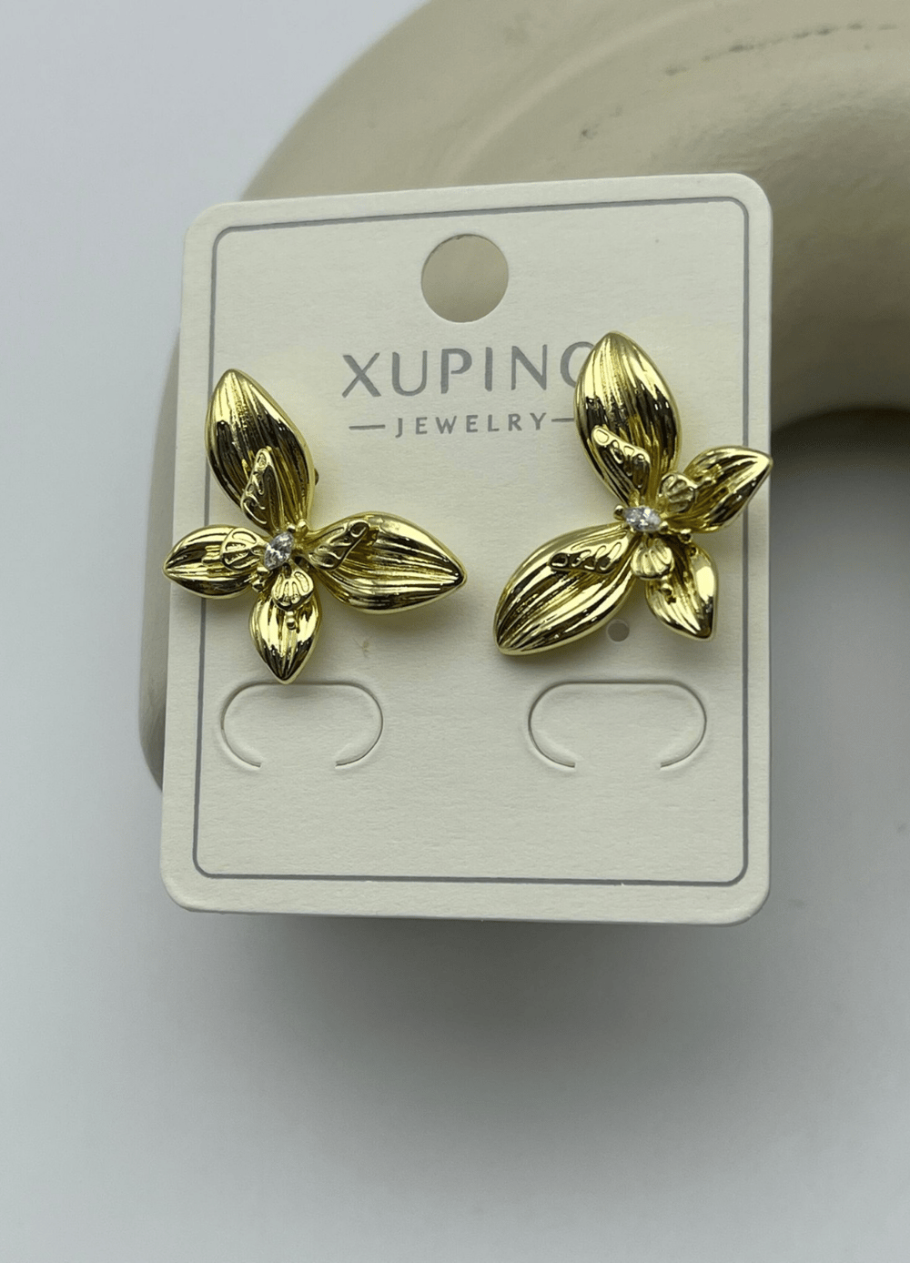 Xuping Gold Taşlı Çiçek Küpe - 25xpkp366