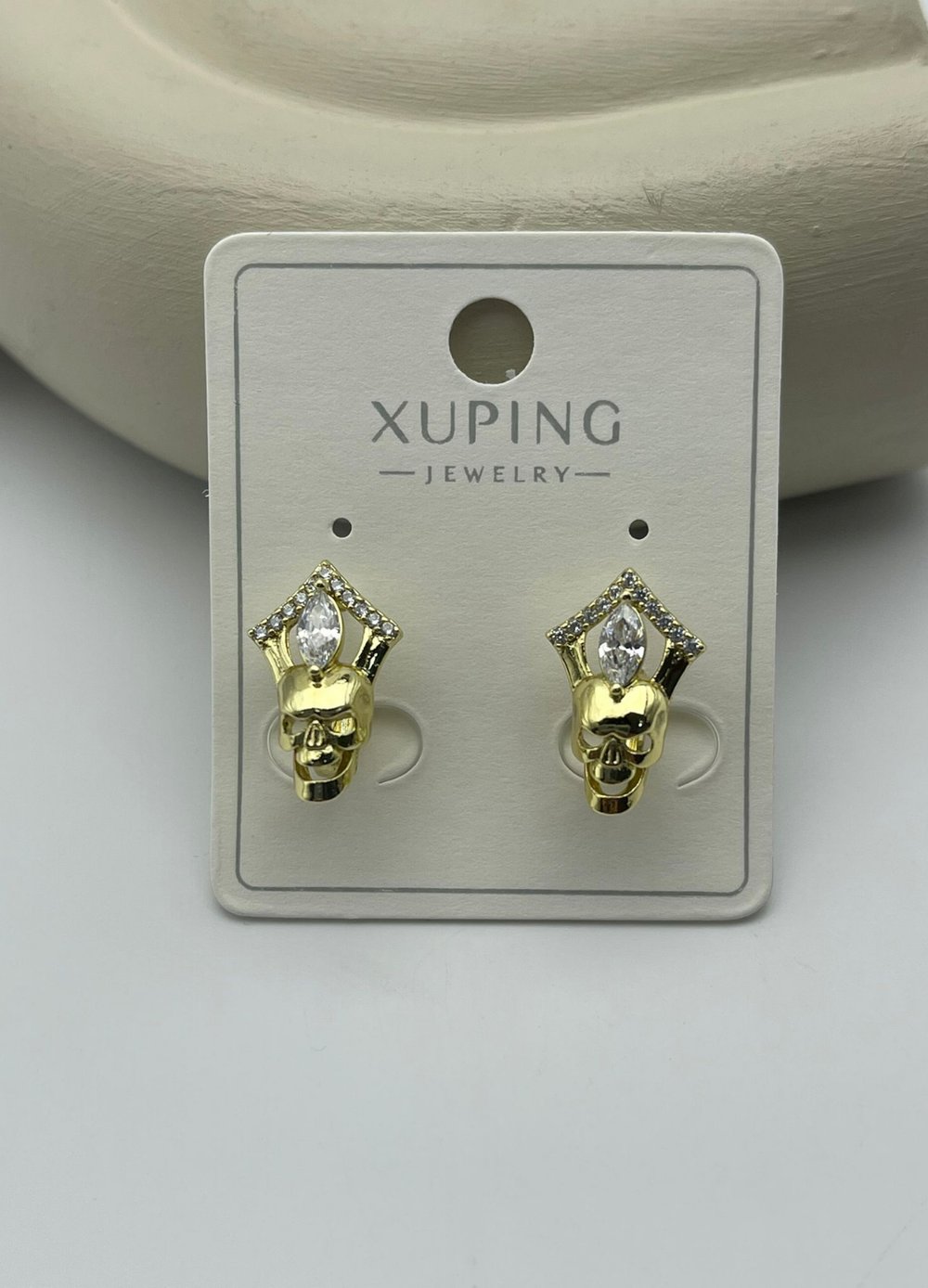 Xuping Gold Taşlı Kuru Kafa Küpe - 25xpkp377