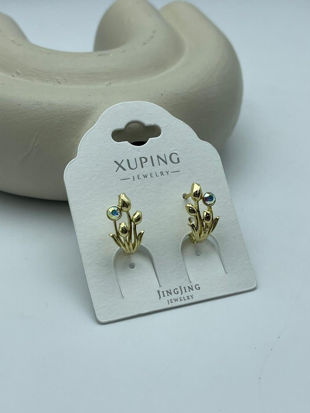 Xuping Taş Detaylı Çiçek Küpe - 26xpkp10