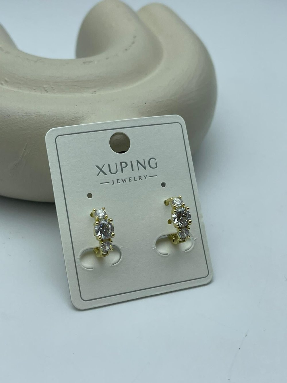 Xuping Taşlı Gold Çelik Küpe - 26xpkp35