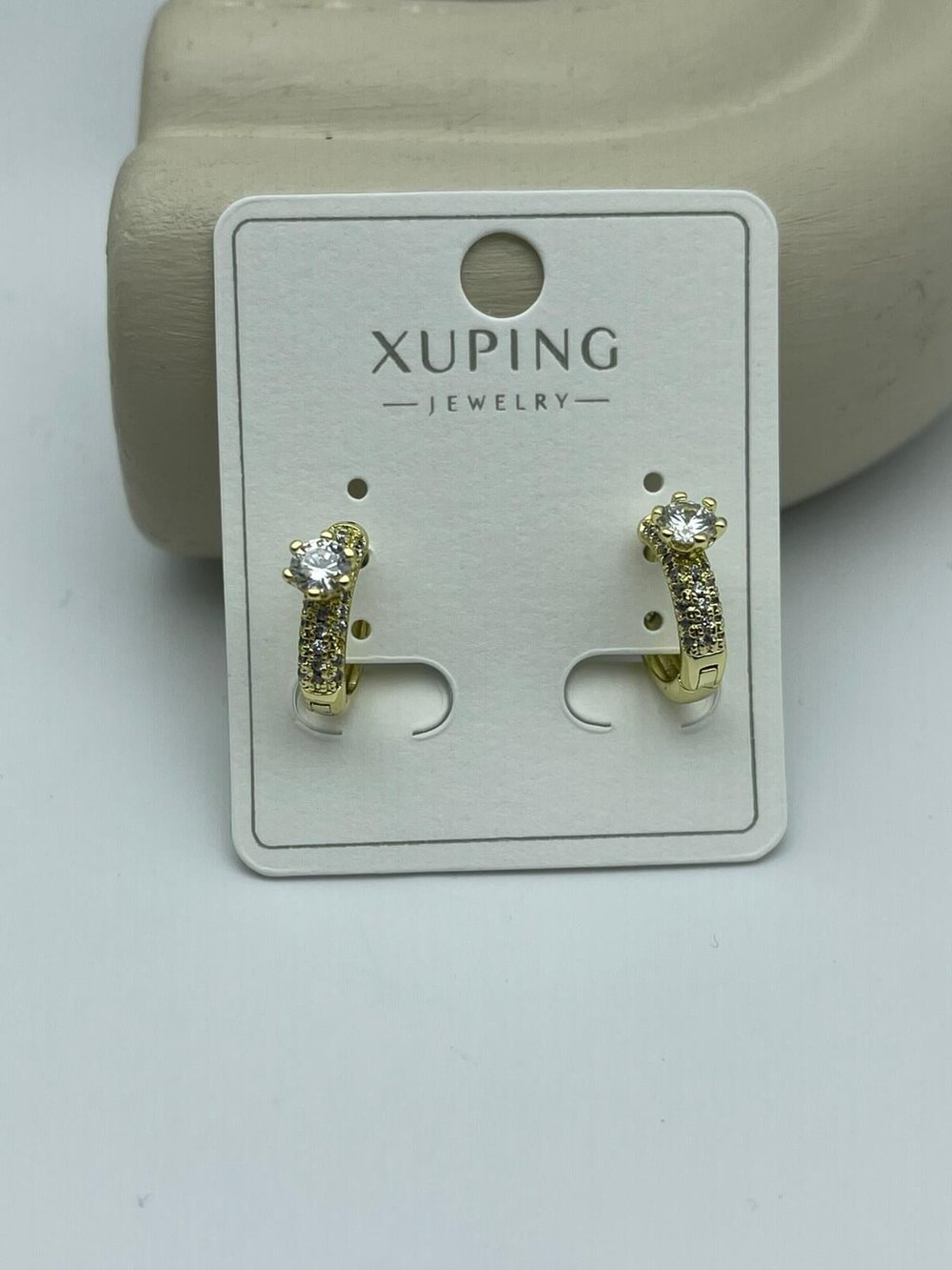 XUPING Tektaş Detaylı Gold Küpe - 25xpkp379