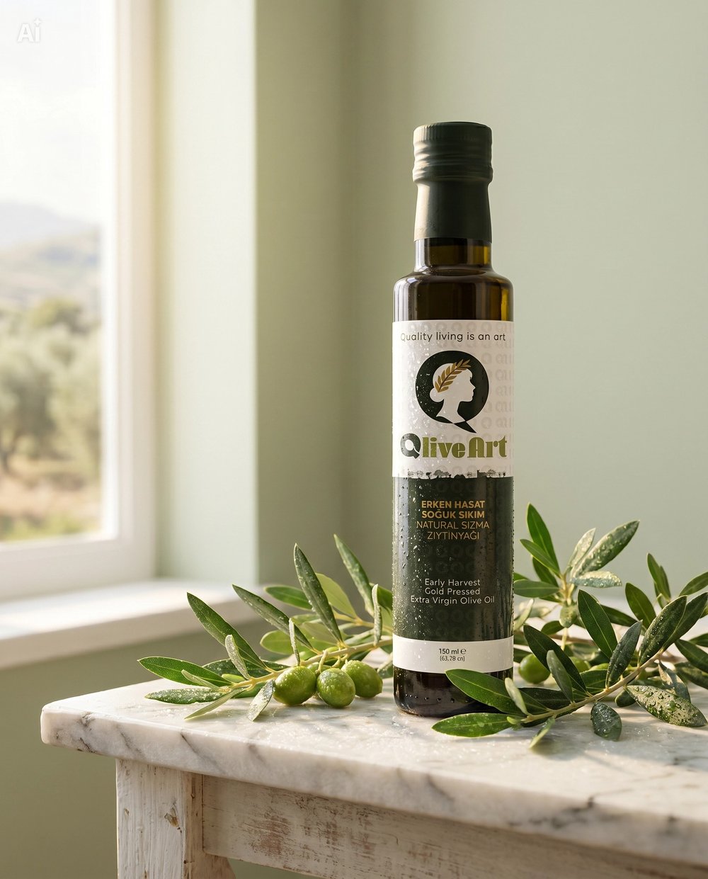 Erken Hasat Soğuk Sıkım Zeytin Yağı 250 ml Cam Şişe
