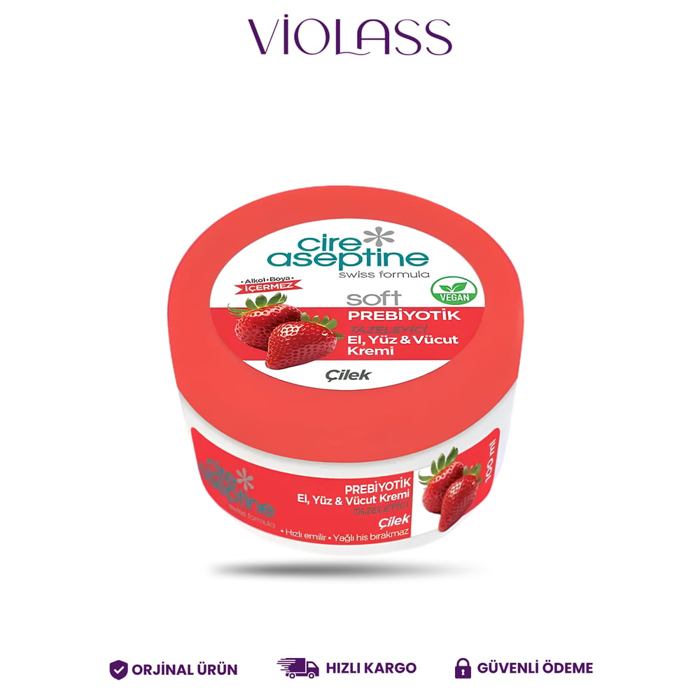 Cire Aseptine Soft Çilek Nem Dengeleyici, Besleyici Prebiyotikli Krem 100 ml
