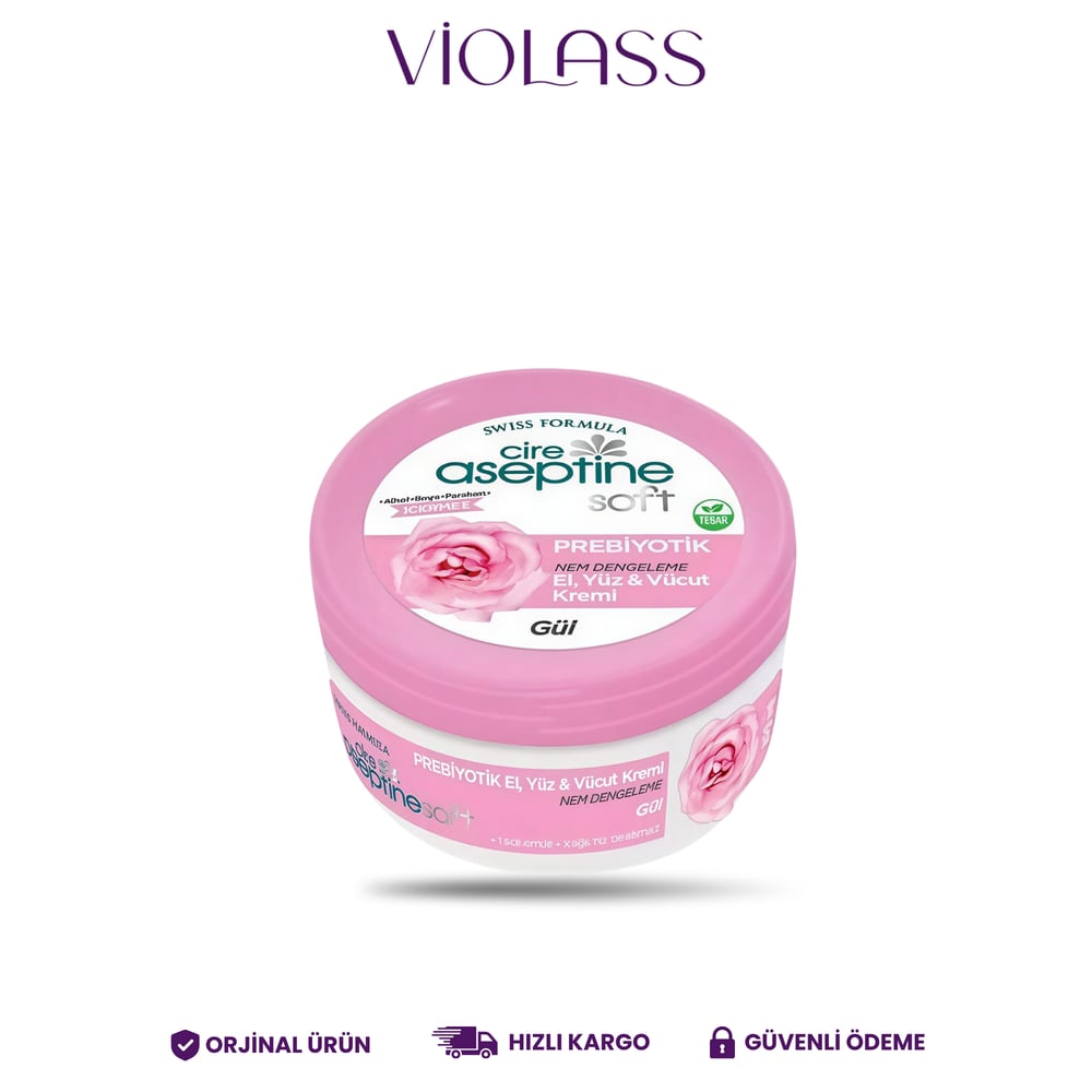 Cire Aseptine Soft Gül Özlü Nem Dengeleyici, Besleyici Prebiyotikli Krem 100 ml