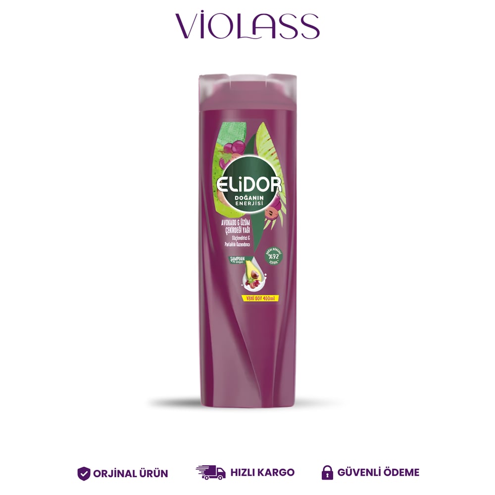 Elidor Doğanın Enerjisi Saç Bakım Şampuanı Avokado Ve Üzüm Çekirdeği Yağı 400 ML