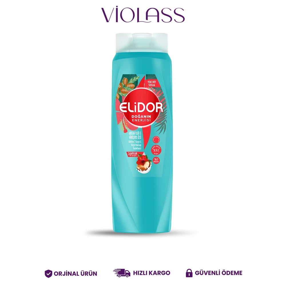 Elidor Doğanın Enerjisi Saç Bakım Şampuanı Argan Yağı Ve Hibiskus Özü 500 ML