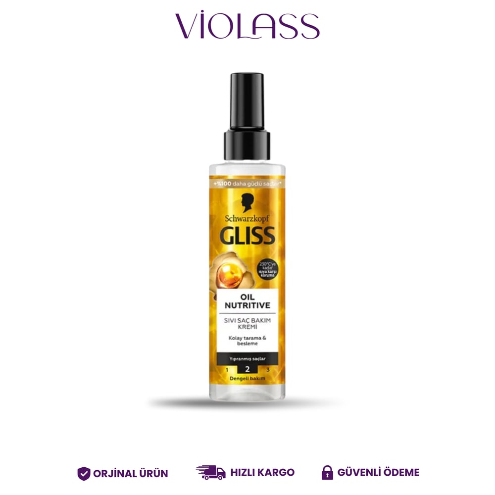 Gliss Oil Nutritive Besleyici Sıvı Saç Kremi Omega 9 ve Marula Yağı ile 200 ml