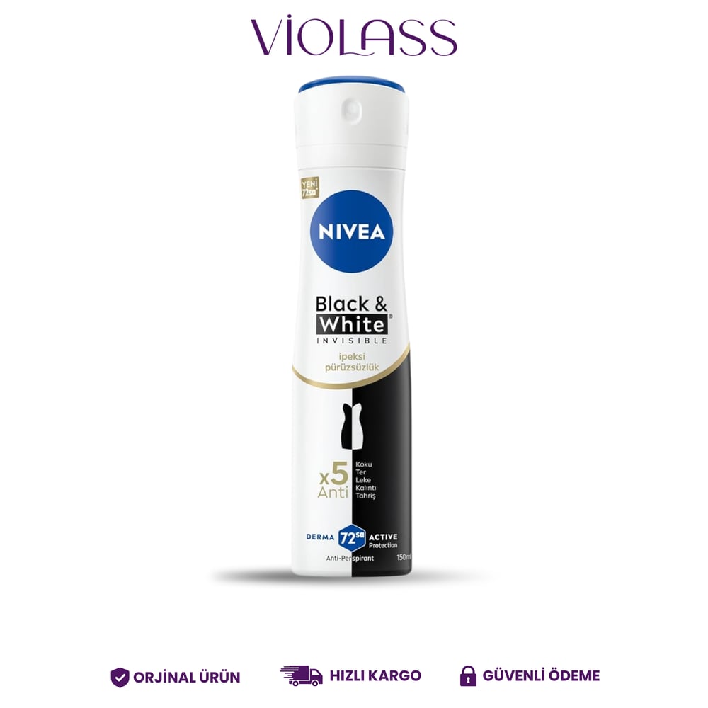 Nivea Black and White Invisible Kadın İpeksi Pürüzsüzlük Deodorant 150 ml