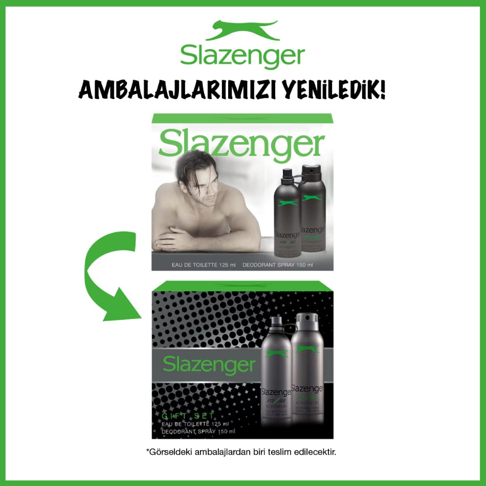 Slazenger Active Sport Yeşil Erkek Parfüm EDT 125 ml & Deodorant 150 ml Set