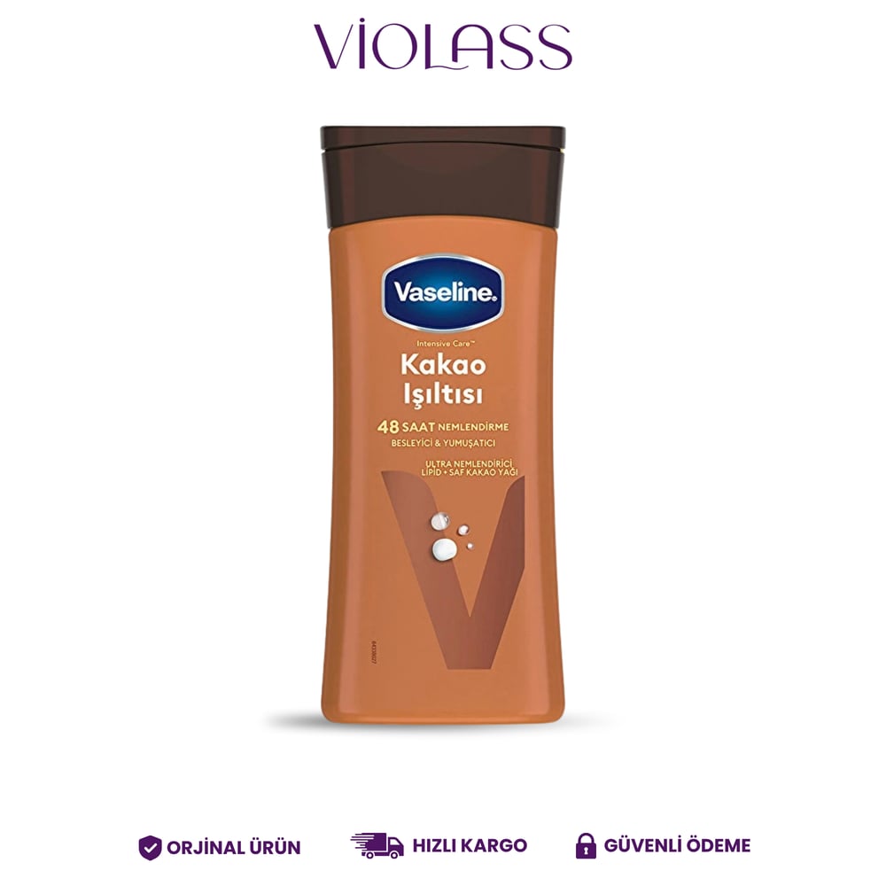 Vaseline Vücut Losyonu Kakao Işıltısı Parlaklığını Kaybetmiş ve Kuru Ciltler İçin 200 ml