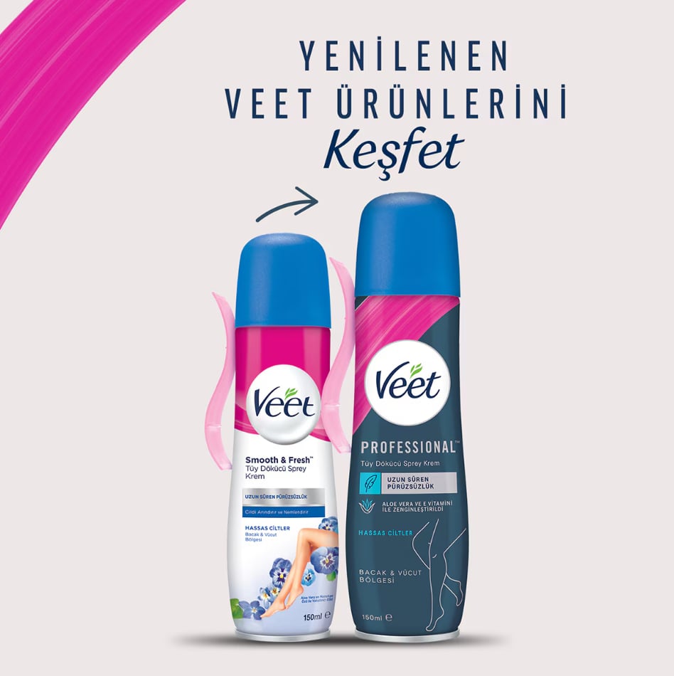 Veet Professional Tüy Dökücü Sprey Krem Hassas Ciltler İçin 150 ml