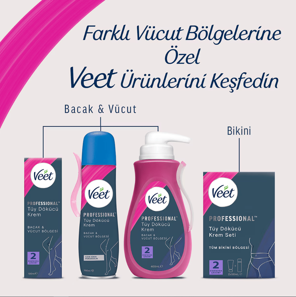 Veet Professional Tüy Dökücü Sprey Krem Hassas Ciltler İçin 150 ml