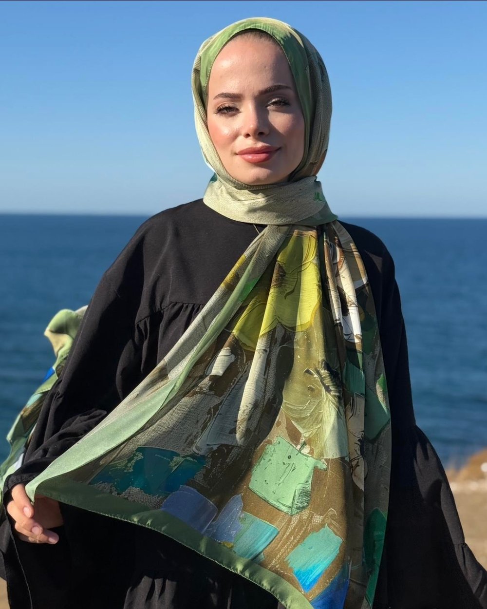 Lilium Collection Hint İpeği Şal -Yeşil
