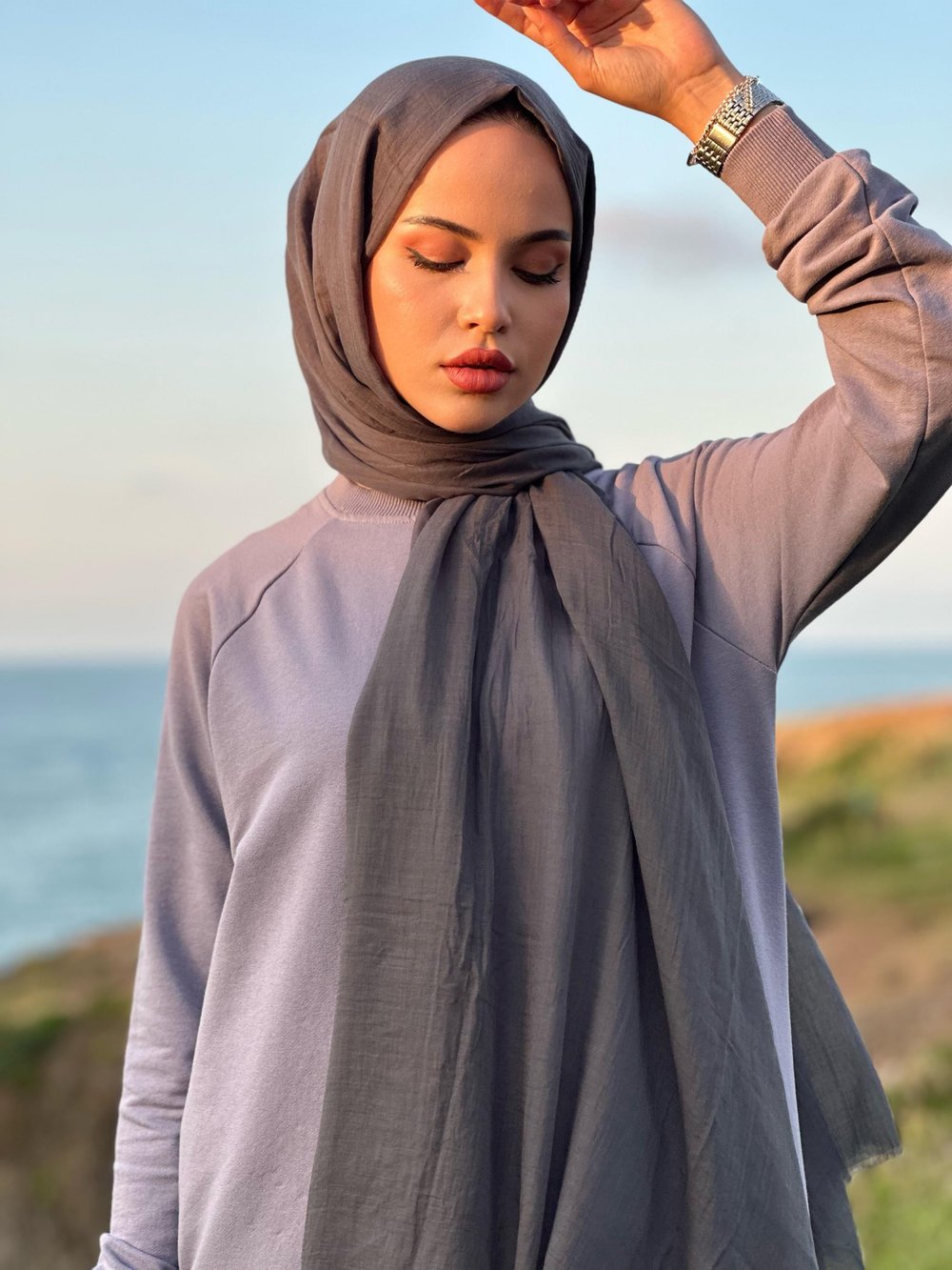 Premium Dubai Şal - Antrasit