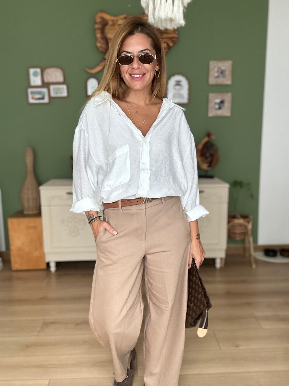Beyaz Oversize Gömlek