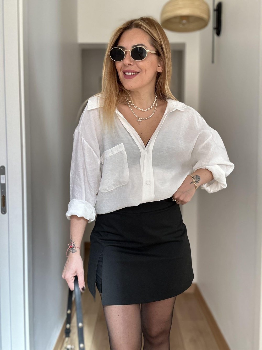 Beyaz Oversize Gömlek Standart