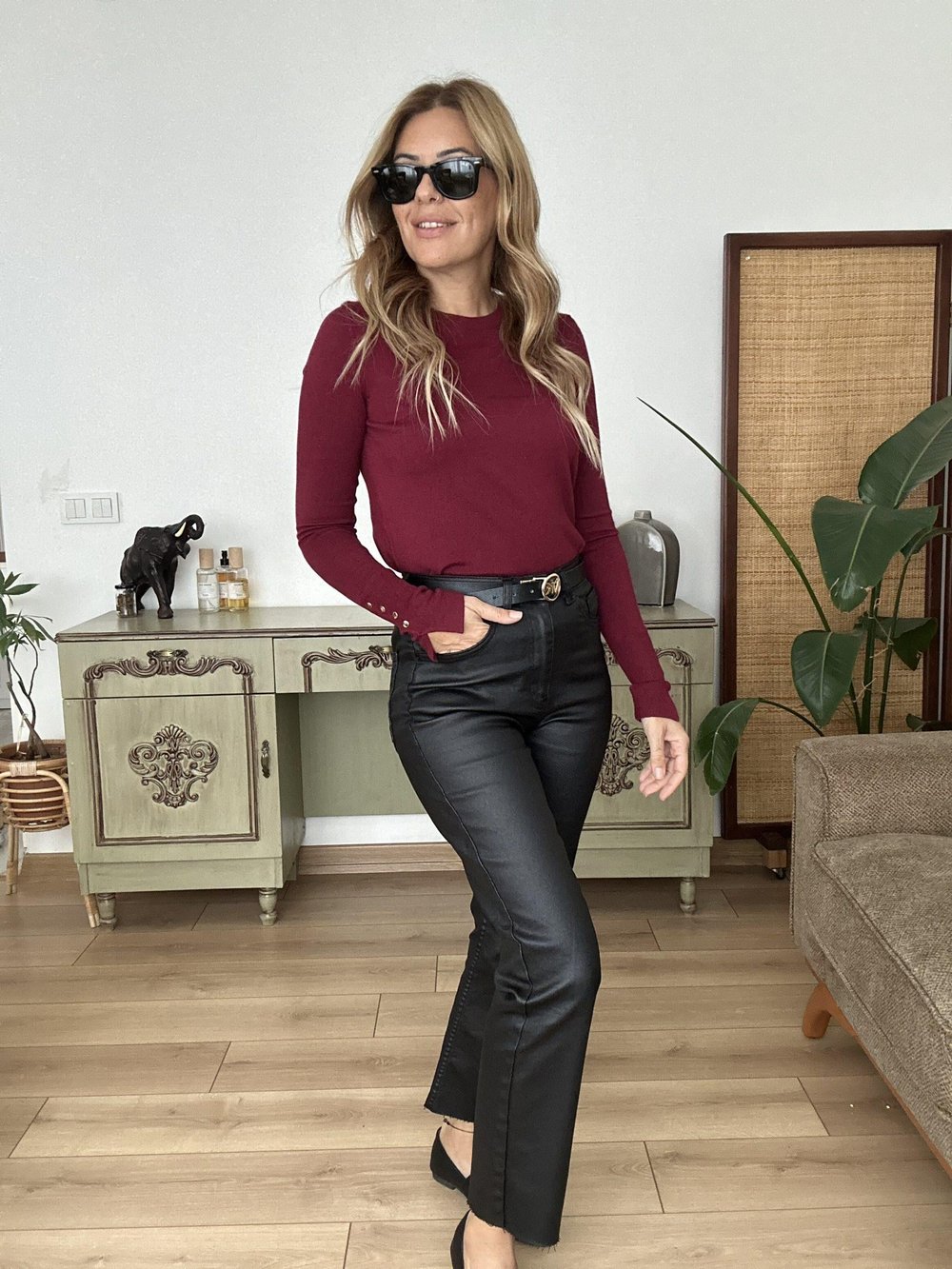 Bordo Zımbalı Triko Standart