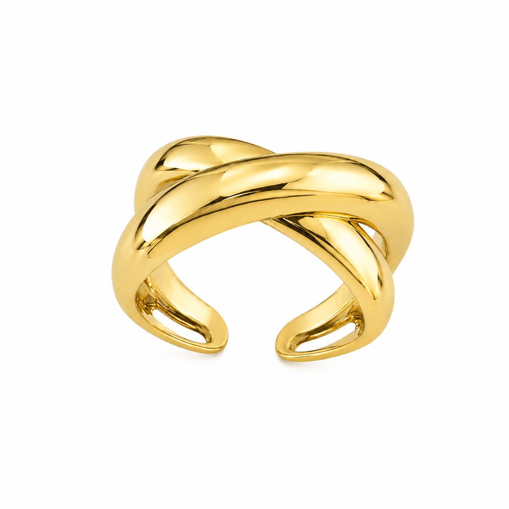 Çarpı Gold Yüzük