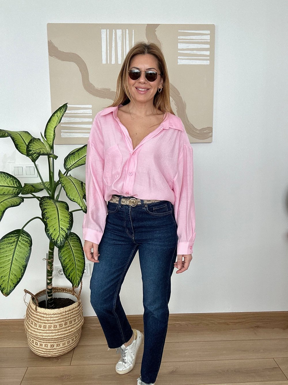Pembe Oversize Gömlek