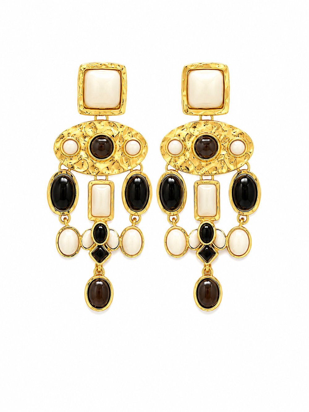 Siyah Gold Sallantılı Küpe
