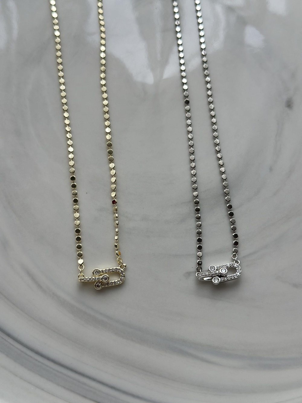 Taşlı Tif Kolye Gold