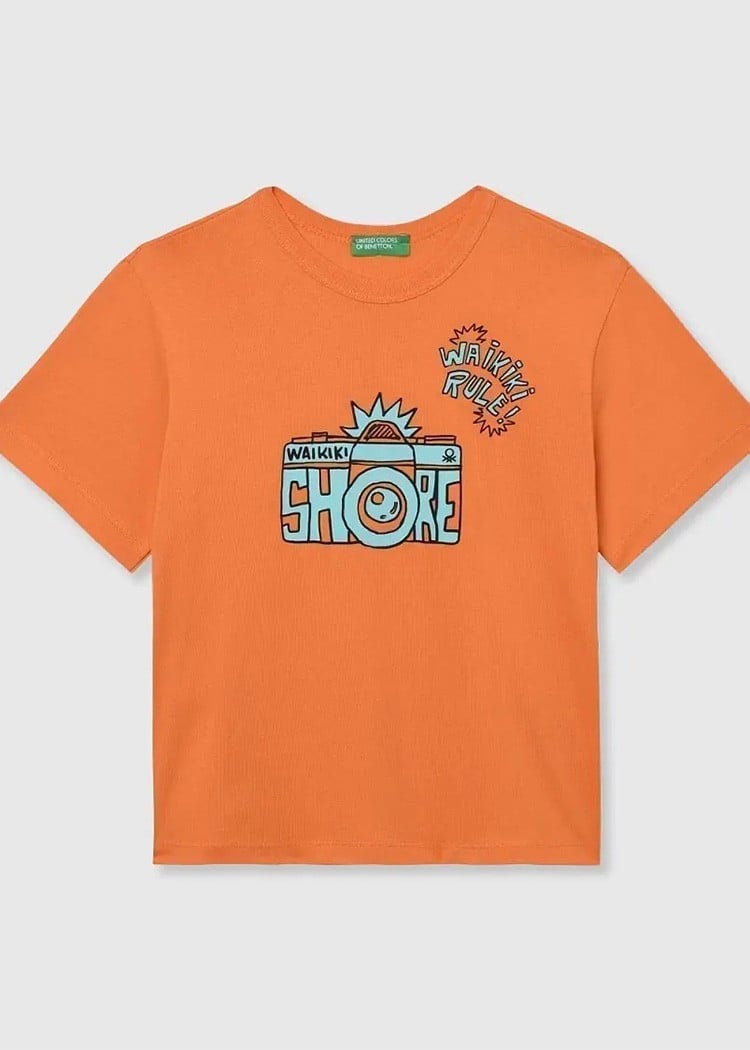 Benetton Erkek Bebek Tshirt 1-6 Yaş Sarı
