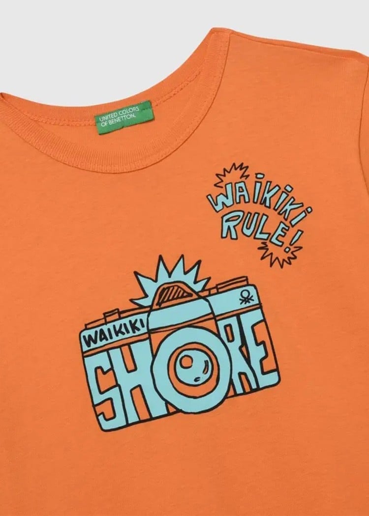 Benetton Erkek Bebek Tshirt 1-6 Yaş Sarı