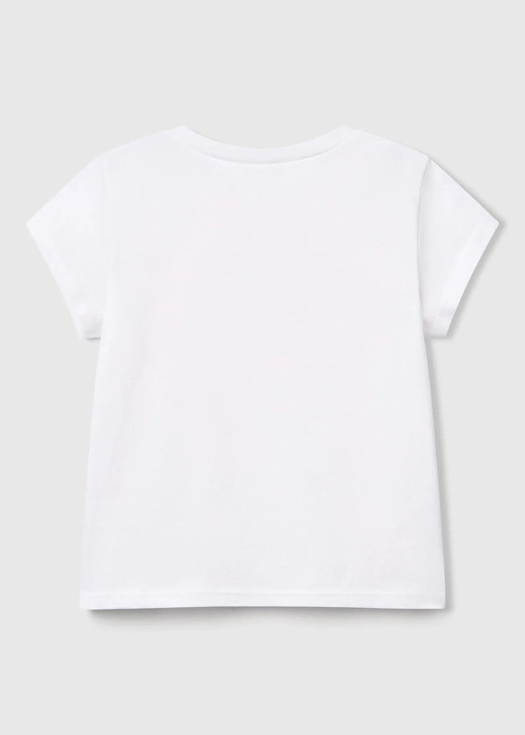 Benetton Kız Bebek Tshirt 1-6 Yaş Beyaz