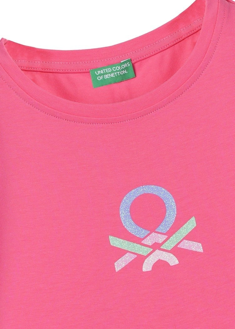 Benetton Kız Çocuk Tshirt 4-14 Yaş Pembe