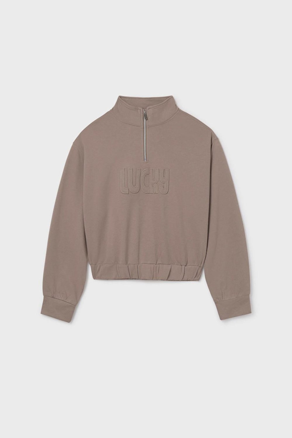 Mayoral Kız Çocuk Kabartma Yazılı Sweatshirt Vizon