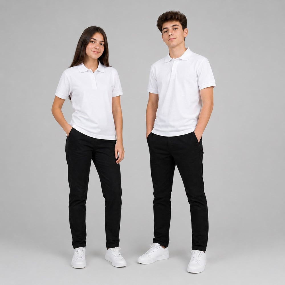 Büyük Beden Kısa Kollu Okul Lakos Beyaz Tshirt 2XL-3XL-4XL