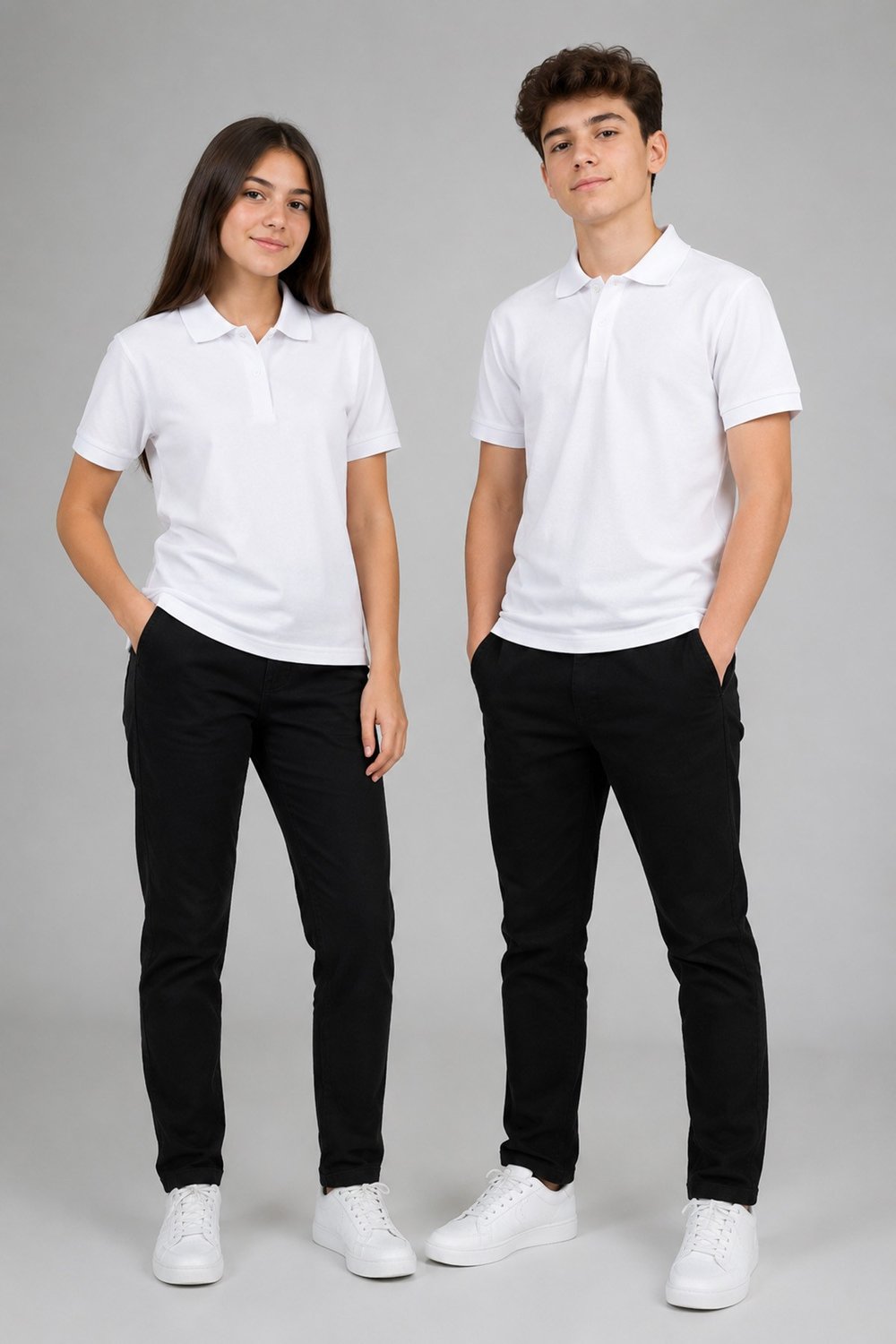 LİSE KISA KOL OKUL LAKOS TSHİRT 2XL-3XL-4XL. Beyaz