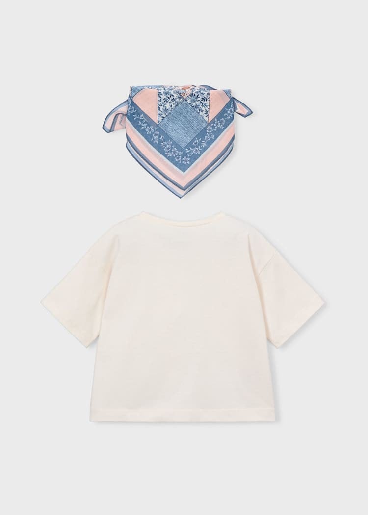 Mayoral Fularlı Tshirt 5-10 Yaş Bej