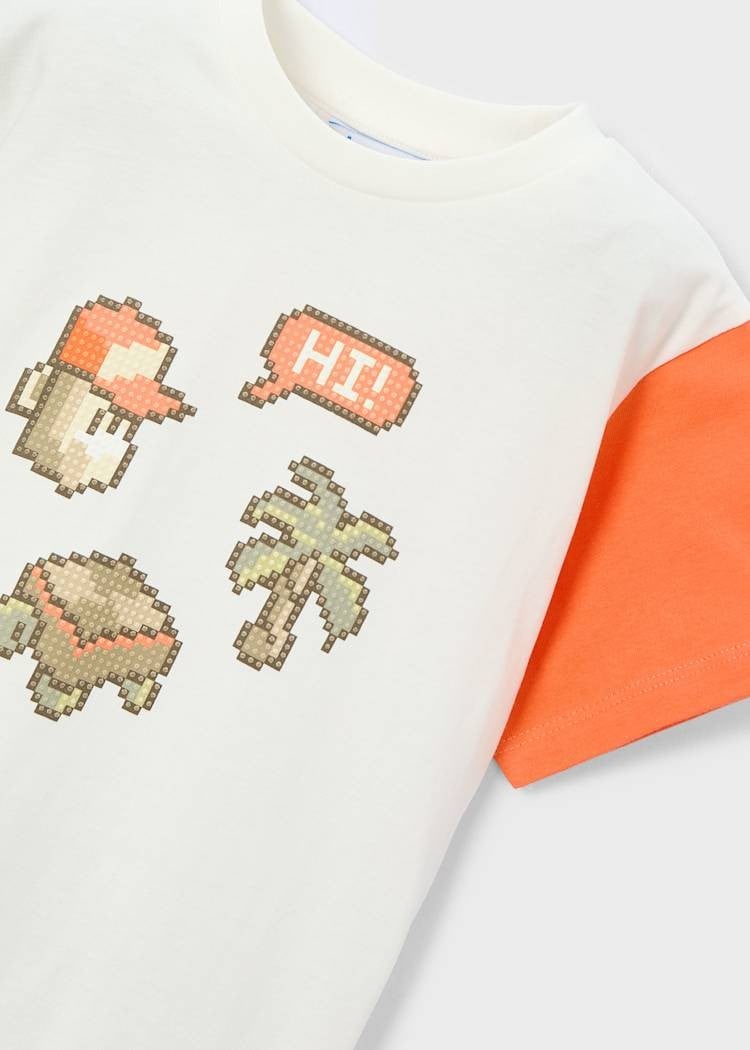 Mayoral Pixel Tshirt 5-10 Yaş Krem