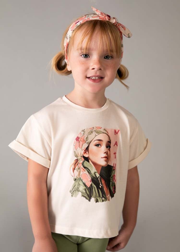 Mayoral Saç Bantlı Tshirt 5-10 Yaş Bej
