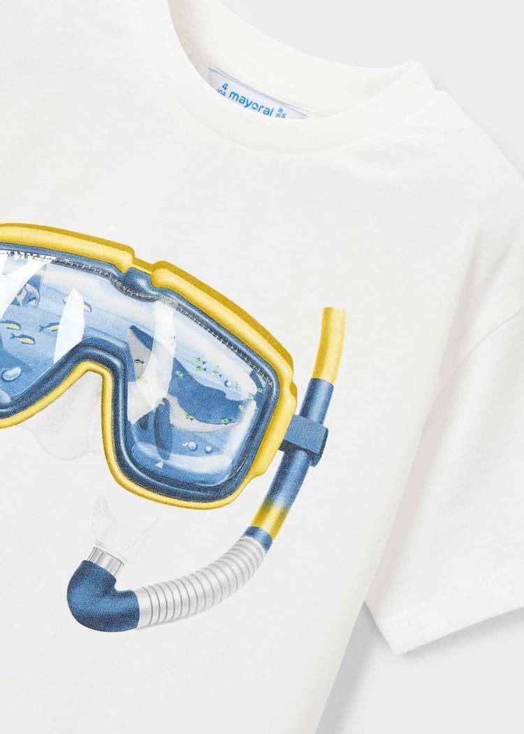 Mayoral Scuba Tshirt 5-10 Yaş Beyaz