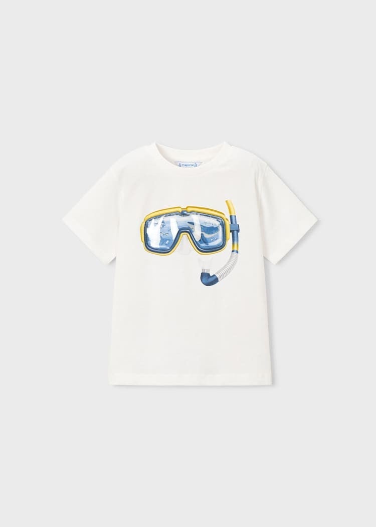Mayoral Scuba Tshirt 5-10 Yaş Beyaz
