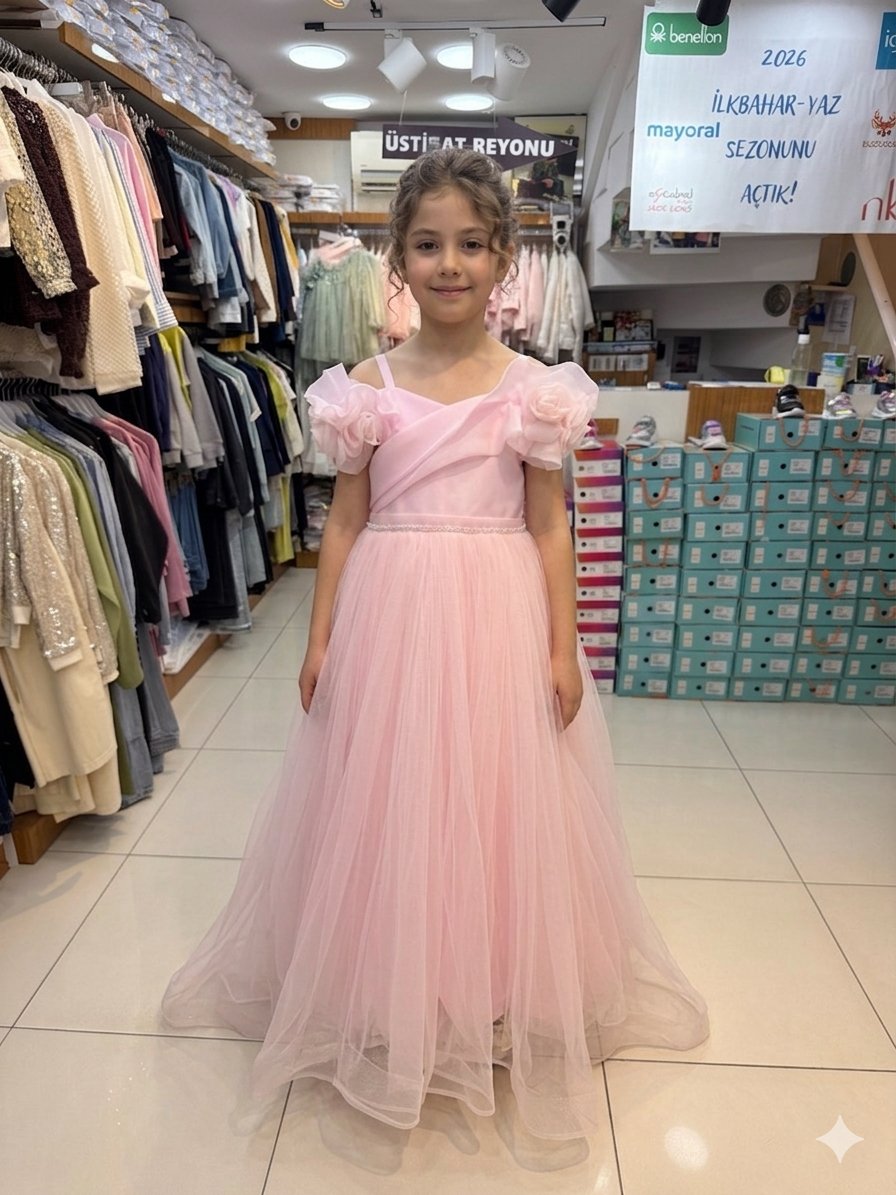 Miss Helina Abiye Elbise 7-11 Yaş Pembe