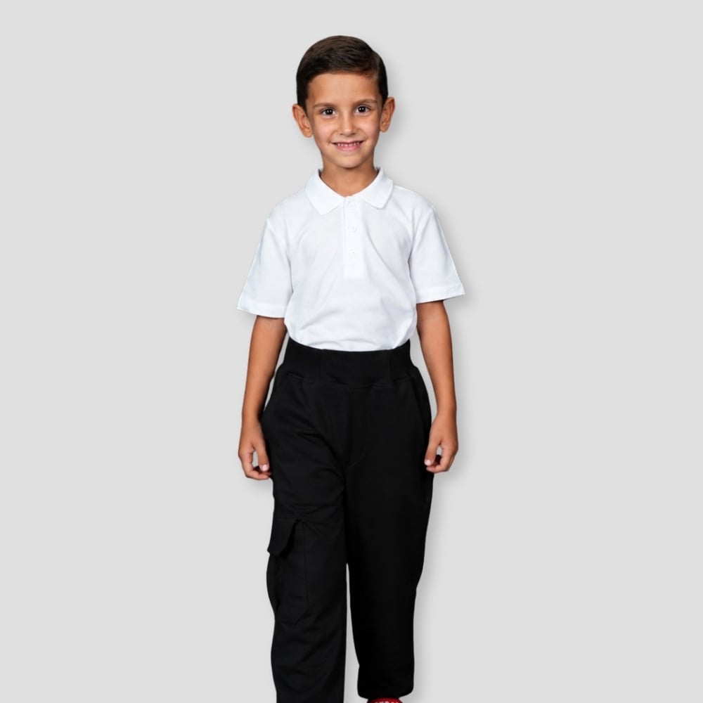 Beli Lastikli Siyah Penye Okul Pantolonu 11-16 Yaş