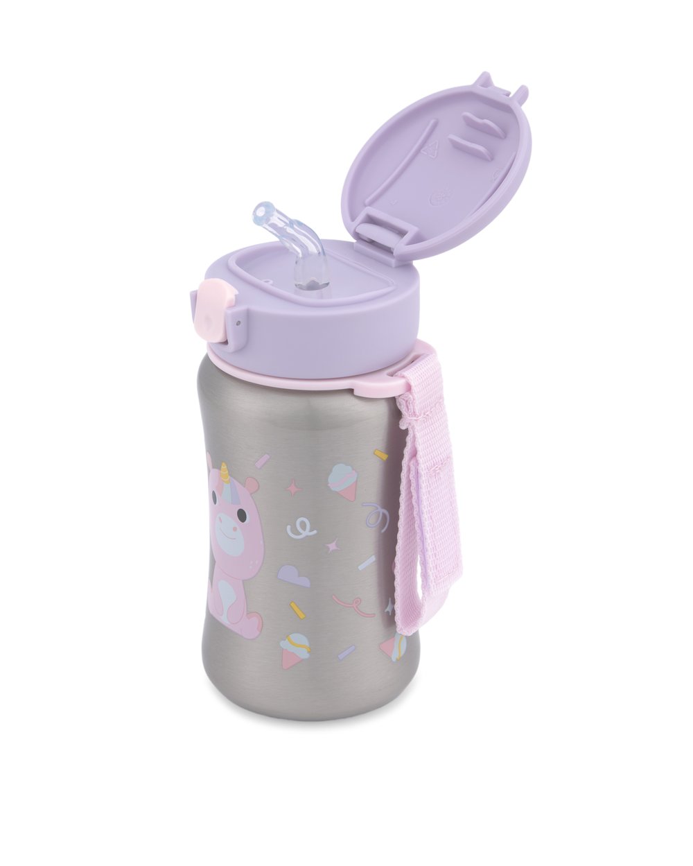 SKIPHOP Besties Squad Pipetli Paslanmaz Çelik Suluk Unicorn Pembe