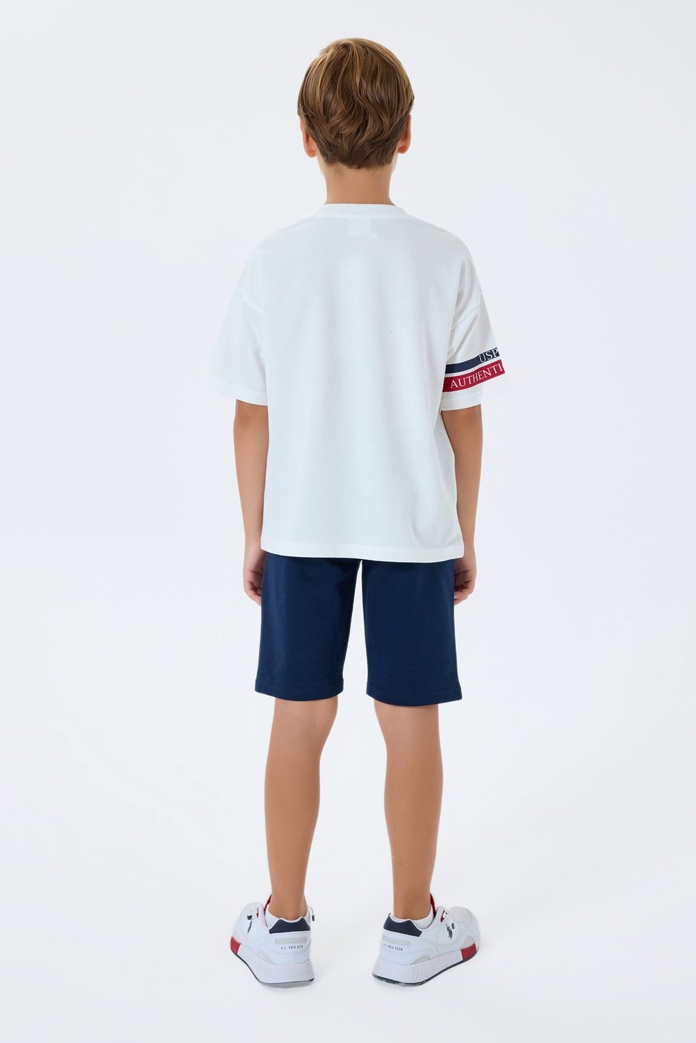 U.S. POLO ASSN Erkek Çocuk Şort Takım 4-8 Yaş Beyaz