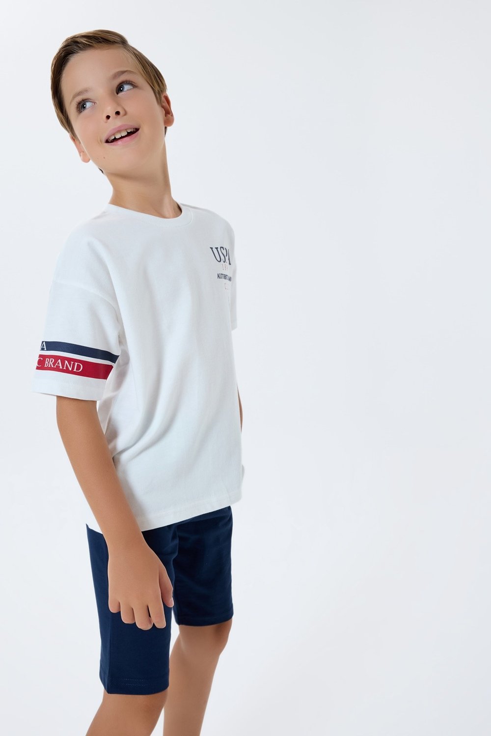 U.S. POLO ASSN Erkek Çocuk Şort Takım 9-14 Yaş Beyaz