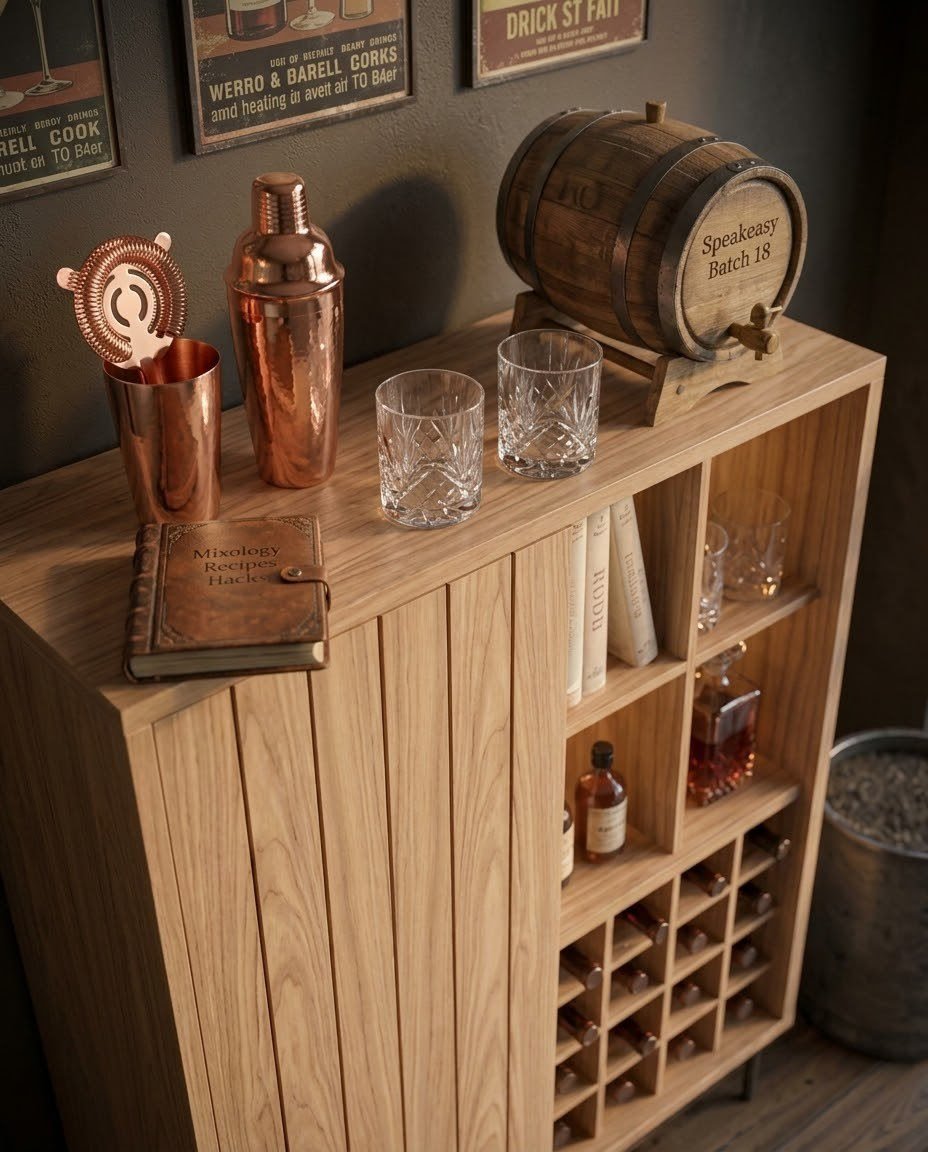 Sorrento Ahşap Bar Dolabı ve Şaraplık