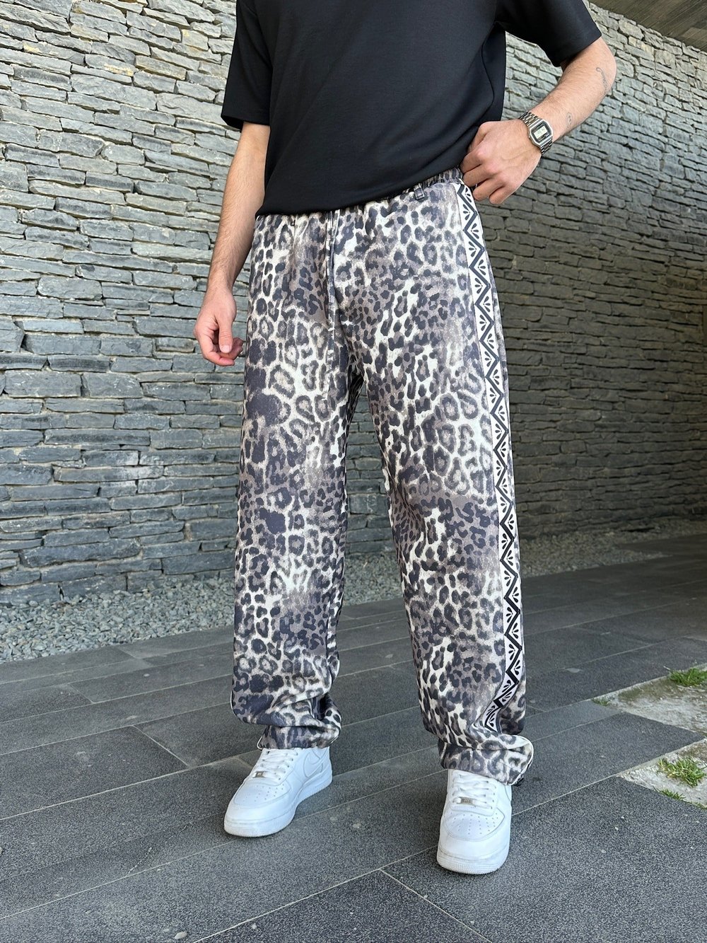 2M AÇIK LEOPAR BAGGY PANTOLON
