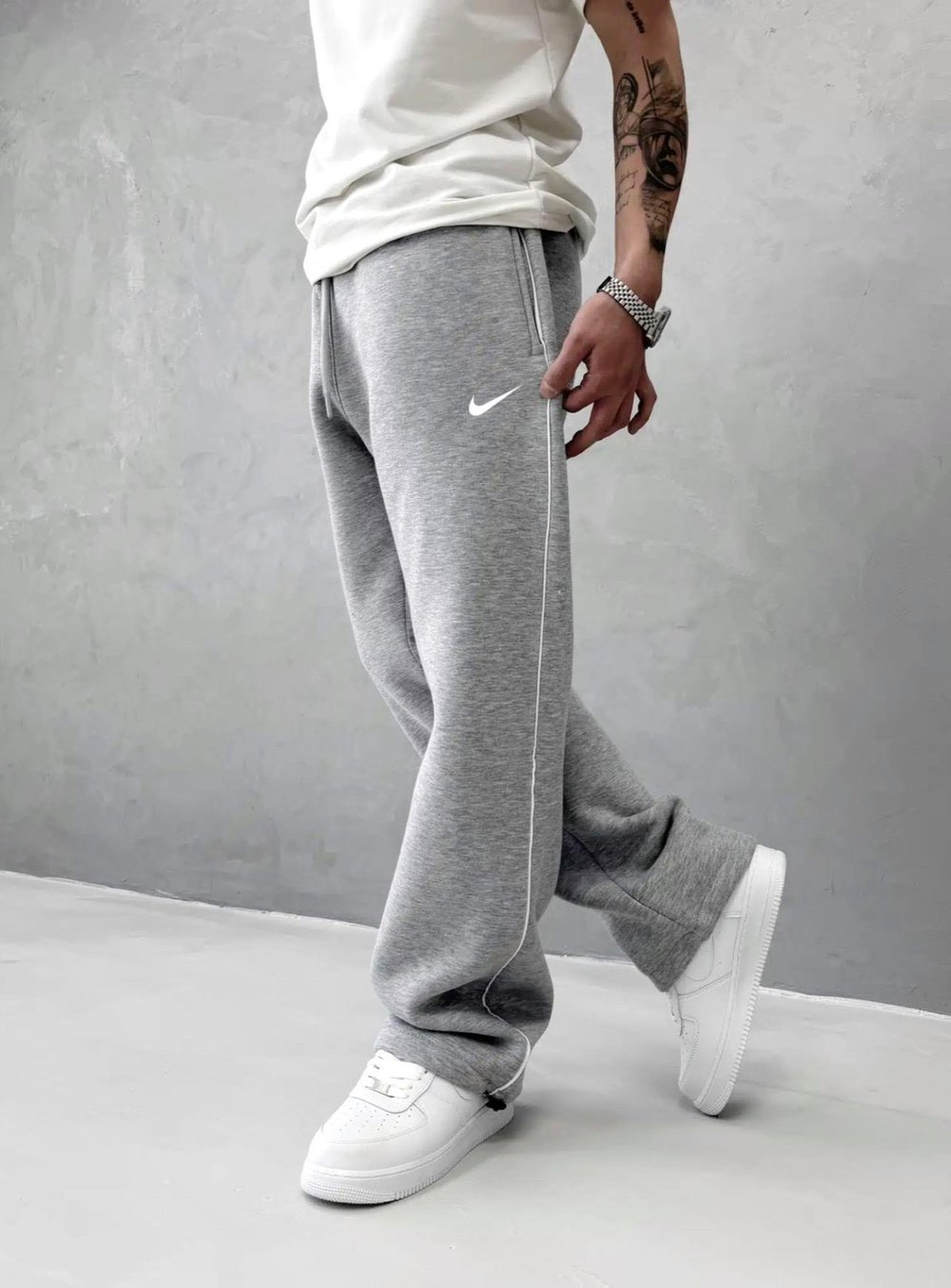 Gri Dikey Nike Eşofman